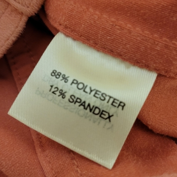 VTG St John Sport by Marie Faux Suede Button Jacket Gold Hardware Pink Orange - Picture 9 of 12